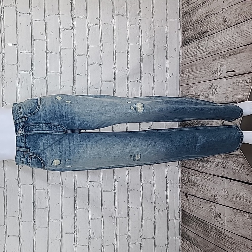 Boyish Ziggy Cotton Hi Rise Distressed Straight-Leg Jeans Final Countdown Nwot